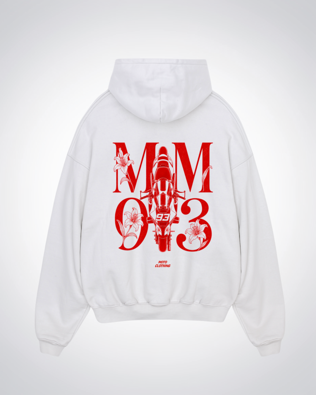 MM93 Flower Oversized Hoodie - White Back (Designed)