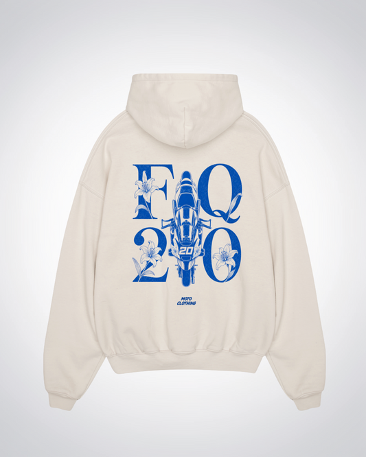 FQ20 Flower Oversized Hoodie - Beige Back (Designed)