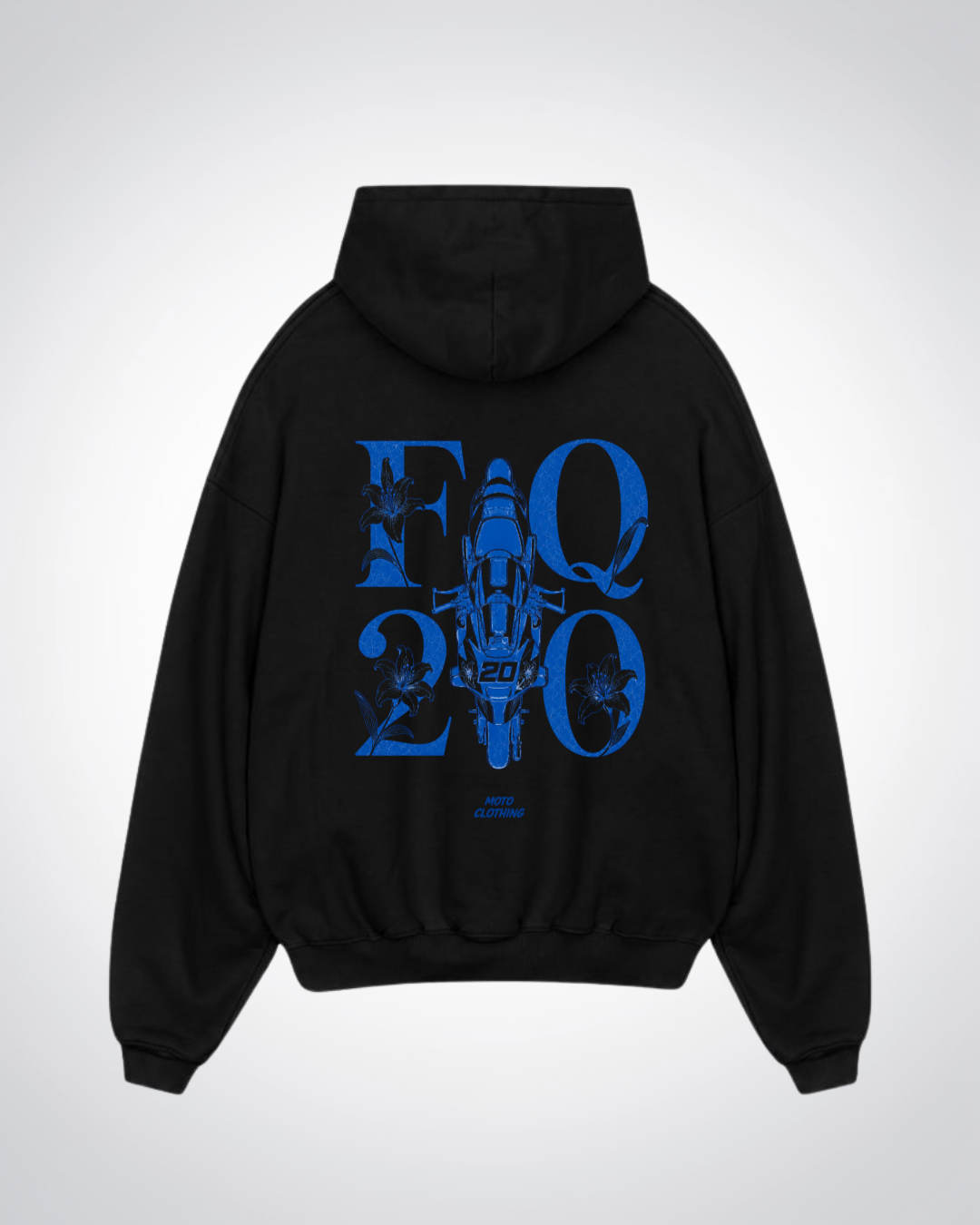 FQ20 Flower Oversized Hoodie - Black Back (Designed)