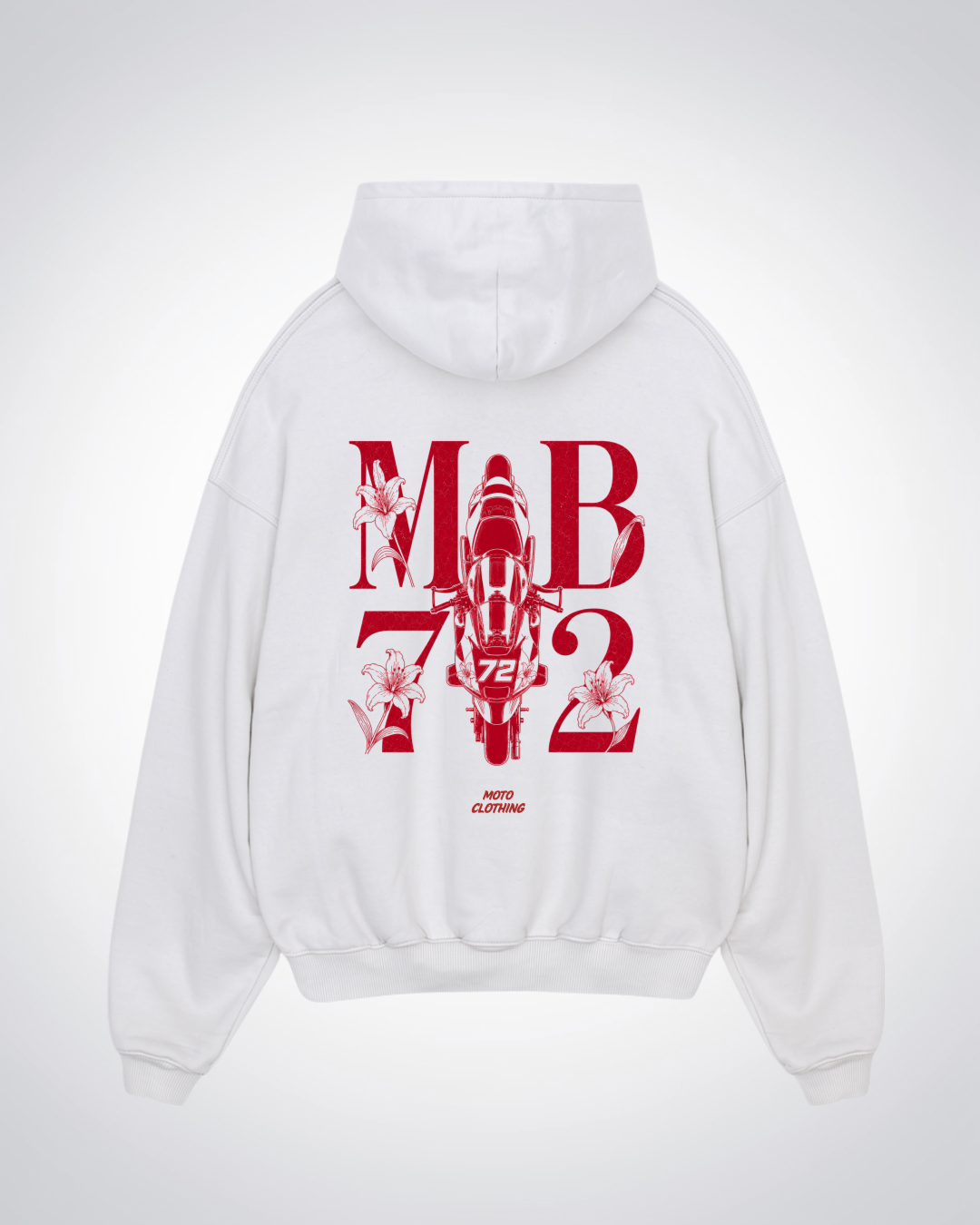 MB72 Flower Oversized Hoodie - White Back (Designed)