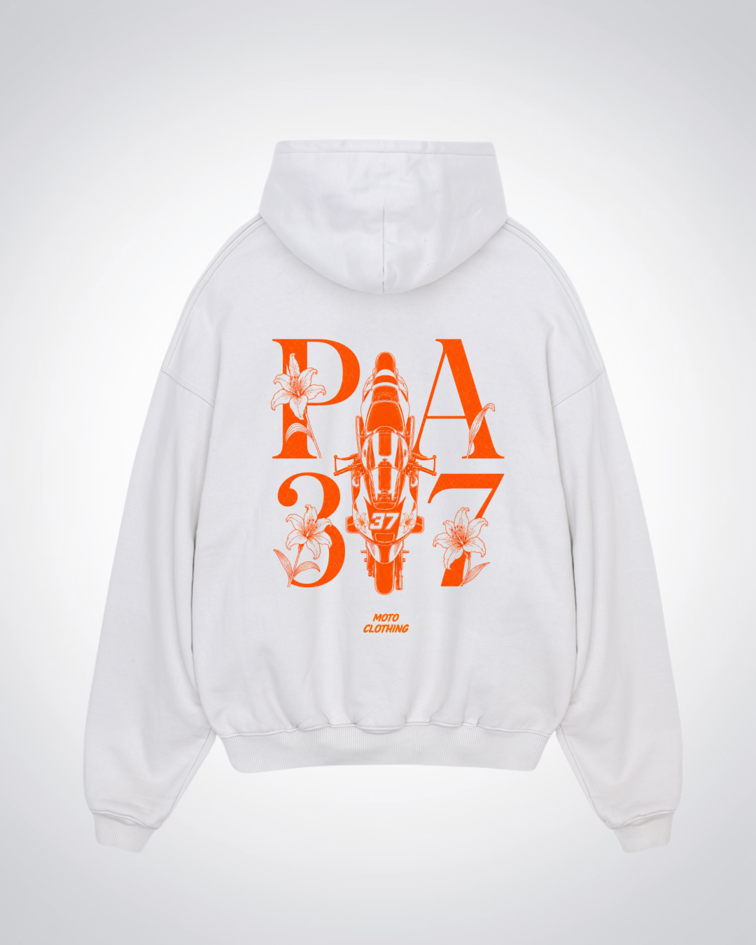 PA37 Flower Oversized Hoodie - White Back (Designed)