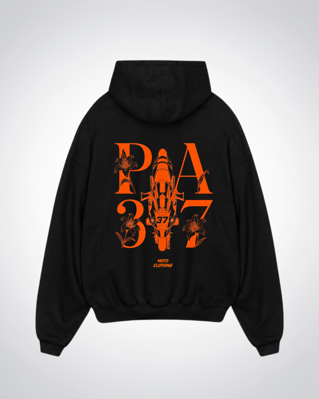PA37 Flower Oversized Hoodie - Black Back (Designed)