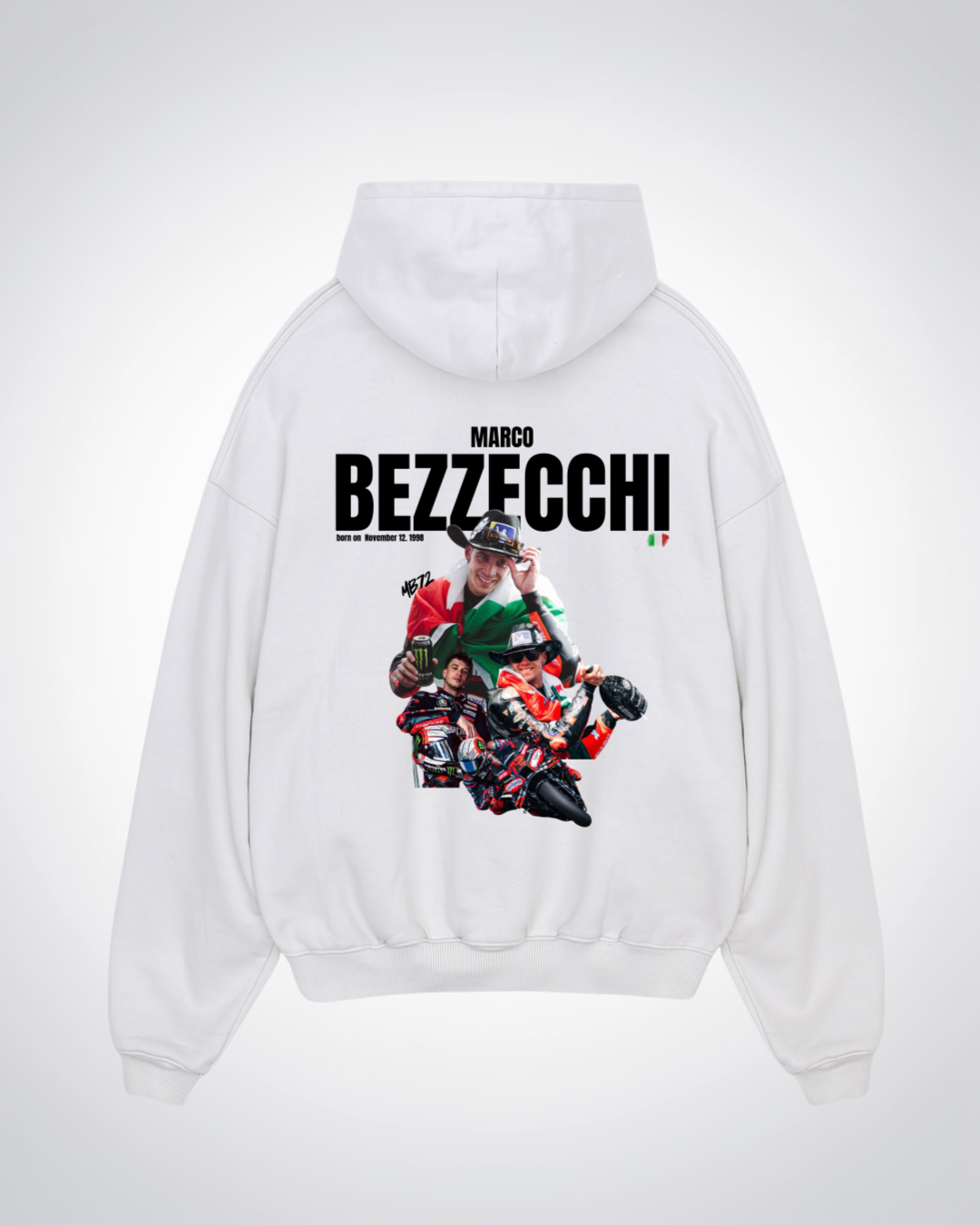 Bezzecchi Oversized Hoodie - White Back (Designed)