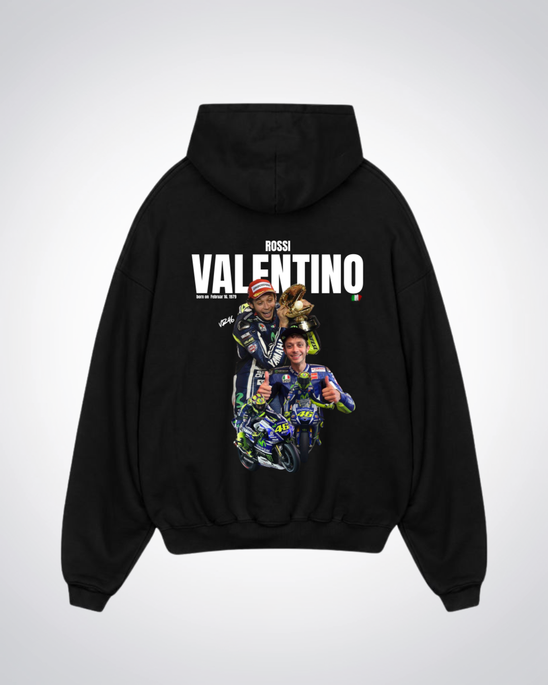 Rossi Oversized Hoodie - Black Back (Designed)