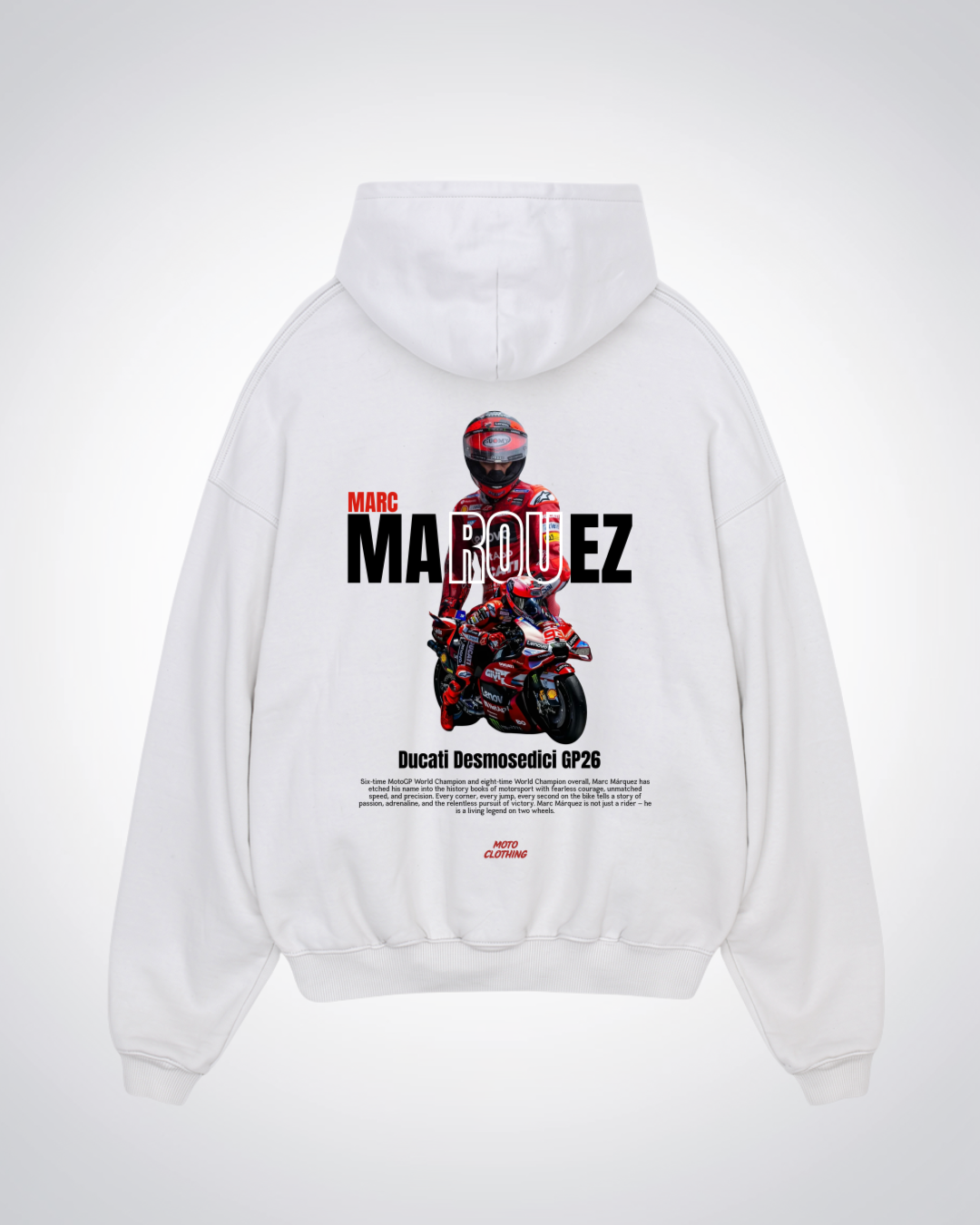 Marquez Oversized Hoodie - White Back (Designed)