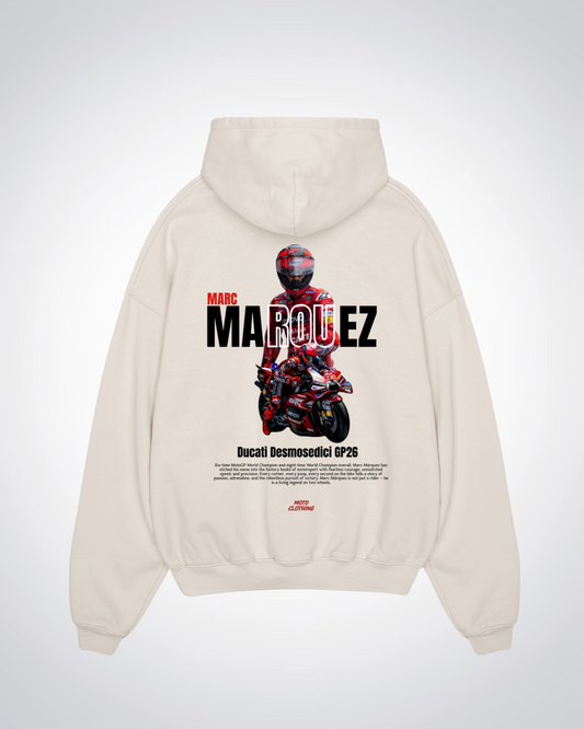 Marquez Oversized Hoodie - Beige Back (Designed)