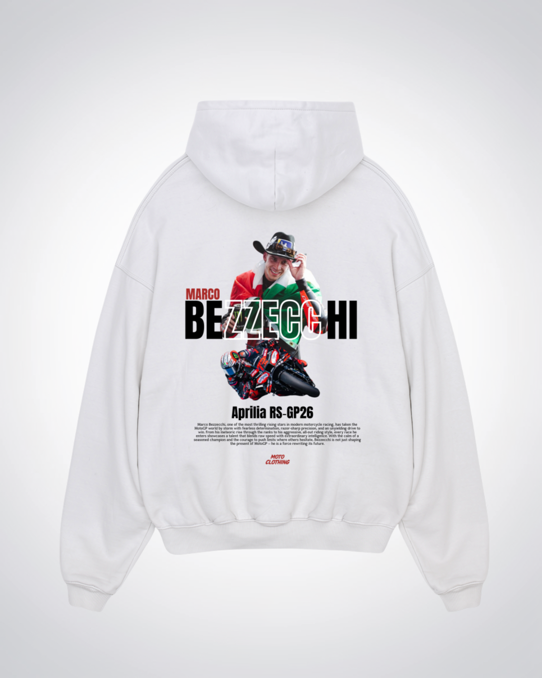 Bezzecchi Oversized Hoodie - White Back (Designed)