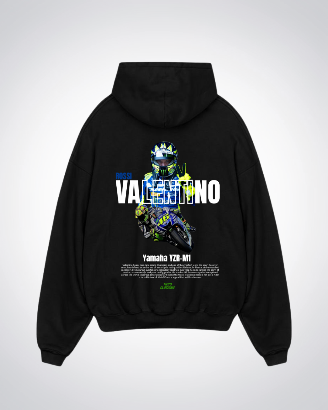 Valentino Rossi Oversized Hoodie - Black Back (Designed)