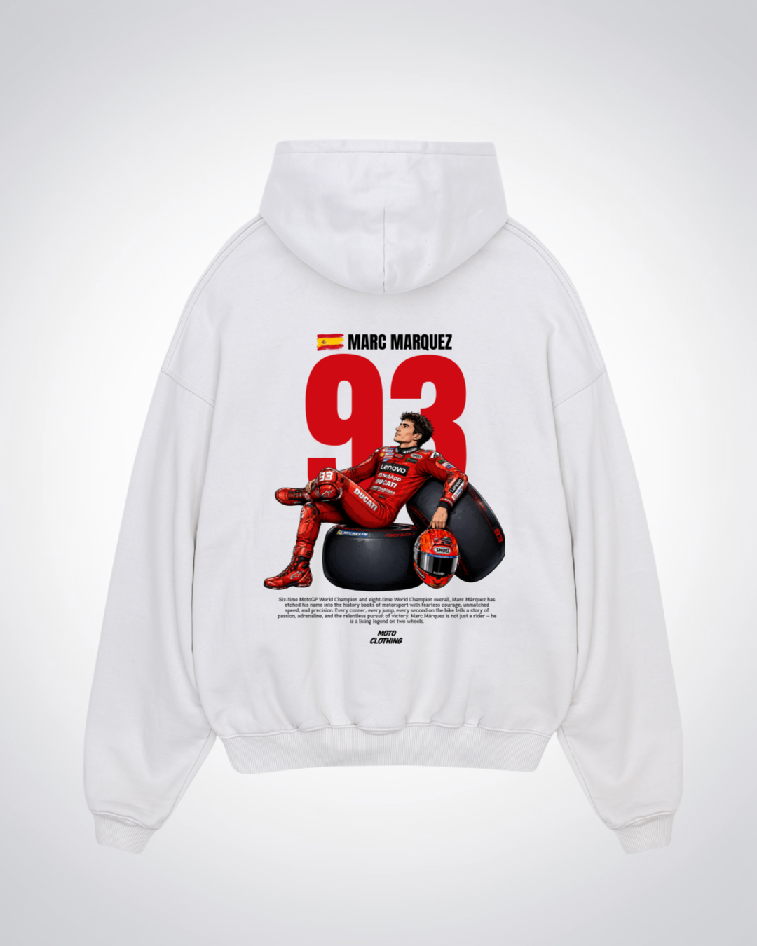 Marquez 93 Oversized Hoodie - White Back (Designed)