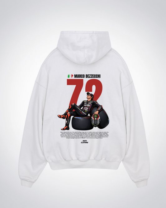 Bezzecchi 72 Oversized Hoodie - White Back (Designed)