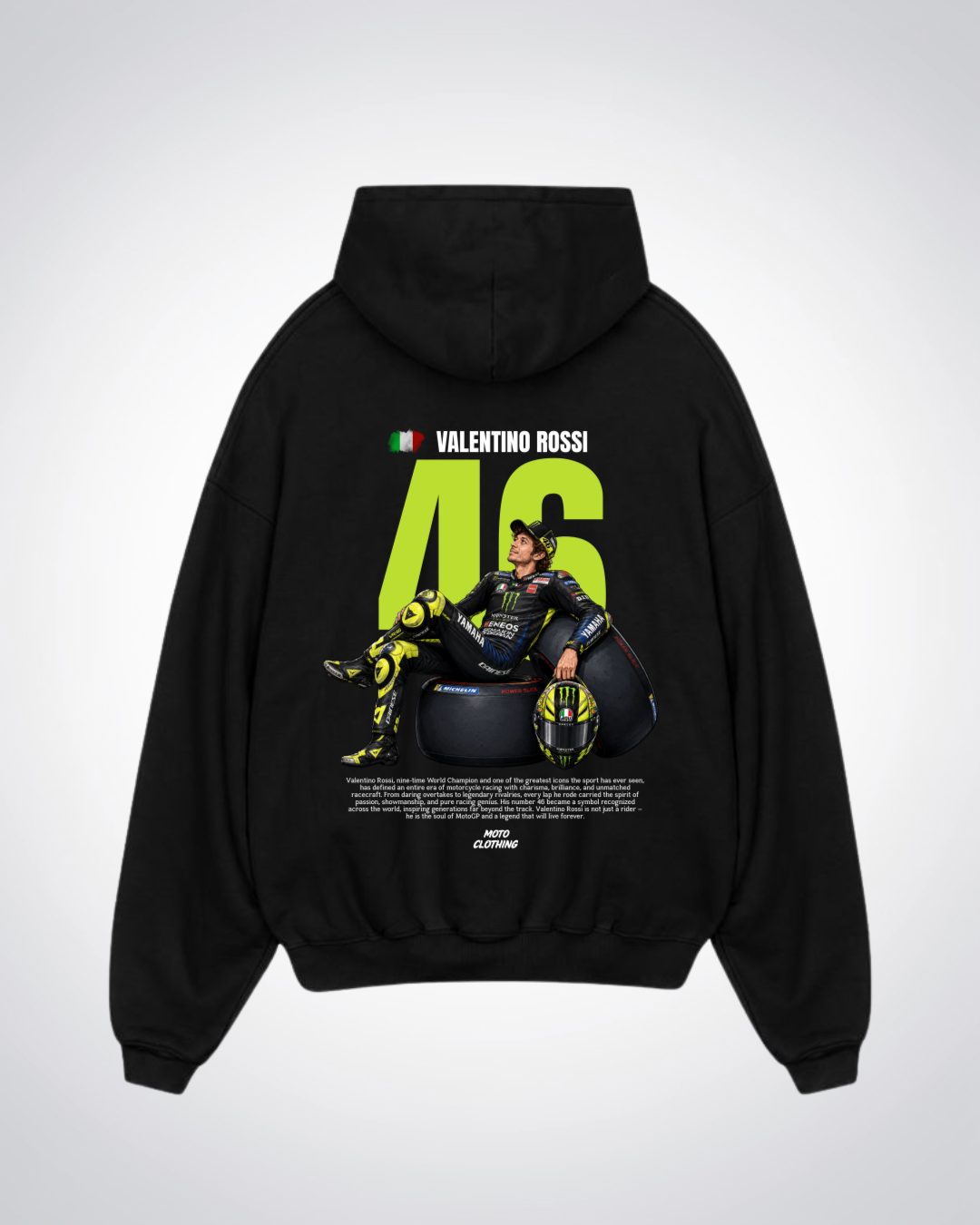 Rossi 46 Oversized Hoodie - Black Back (Designed)